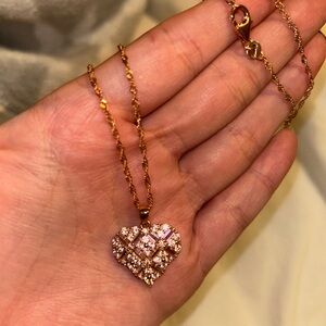 Champagne Cubic Zirconia 18K Rose Gold Over Sterling Silver Heart Pendant3.98ctw